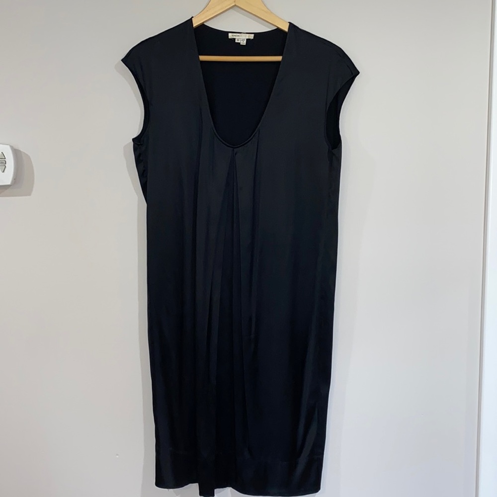 VINCE Black Silk Dress